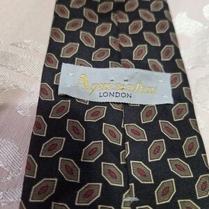 Aquascutum London Men's Black and Red Patterned Tie